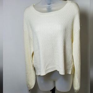 BB Dakota Ivory Cable Knit Sweater